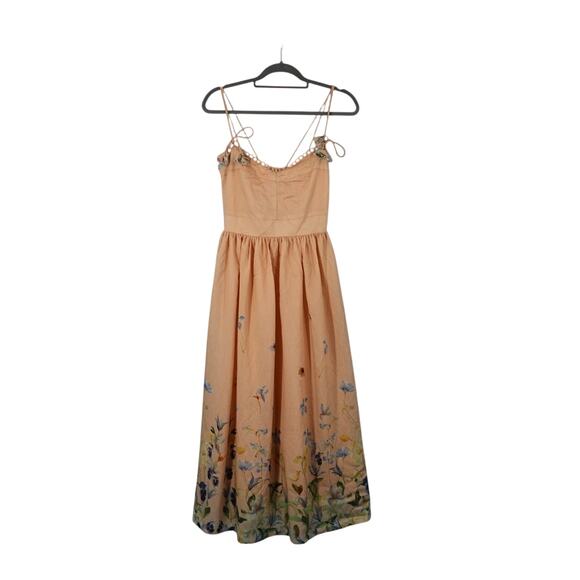 En Saison Dresses & Skirts - En Saison Beige Floral Midi Dress